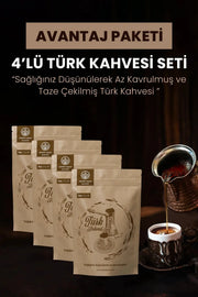 Sağlığınız Düşünülerek Az Kavrulmuş Ve Taze Çekilmiş Türk Kahvesi 4x100gr Avantaj Paketi Apayrı Yaşam