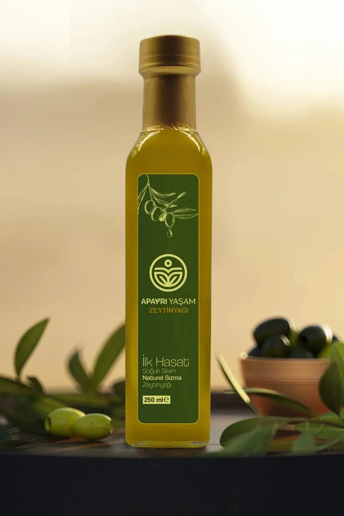 Erken Hasat Organik Bebek Zeytinyağı Natürel Soğuk Sıkım Zeytin Yağı 250ml Apayrı Yaşam