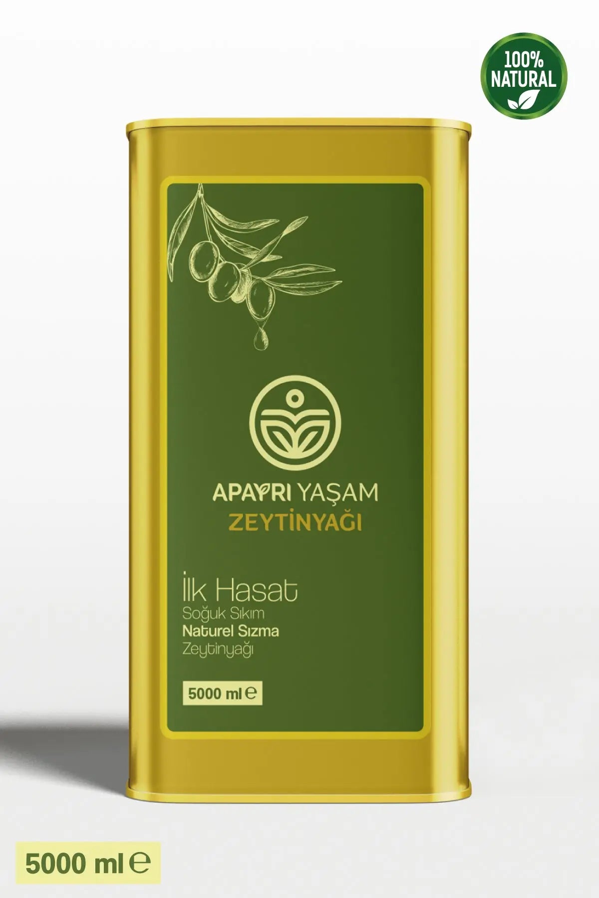 Erken Hasat Organik Bebek Zeytinyağı Natürel Soğuk Sıkım Zeytin Yağı 5000ml Apayrı Yaşam