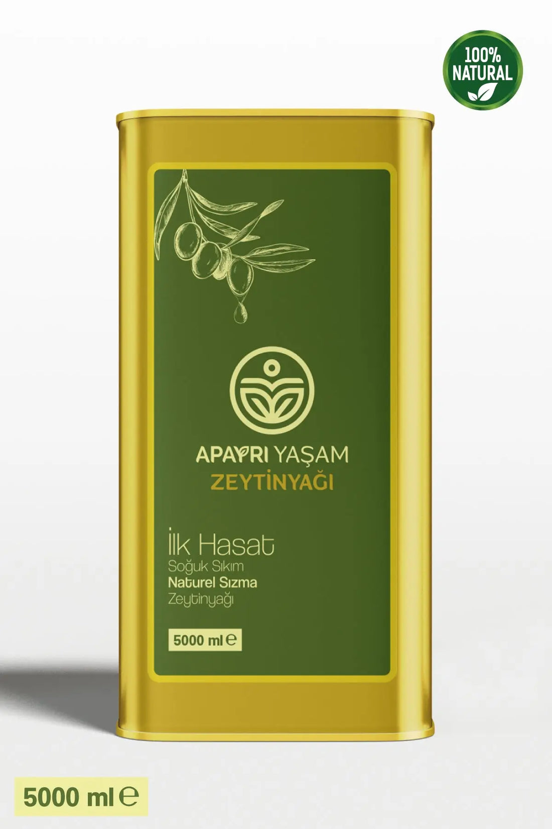 Erken Hasat Organik Bebek Zeytinyağı Natürel Soğuk Sıkım Zeytin Yağı 5000ml Apayrı Yaşam