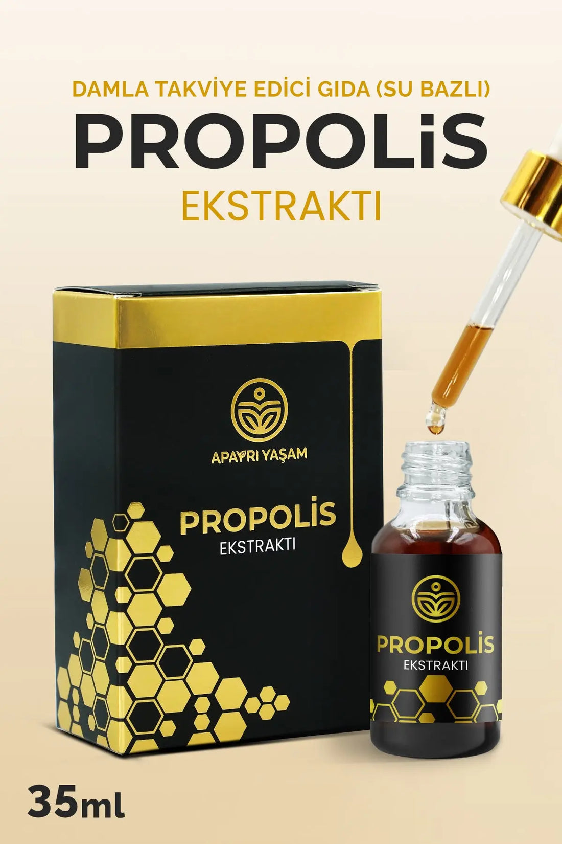 Propolis Ekstraktı Damla Takviye Edici Gıda 35ml Apayrı Yaşam