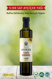 500ml Soğuk Sıkım Rafine Edilmemiş %100 Saf Ham Ayçiçek Yağı Apayrı Yaşam